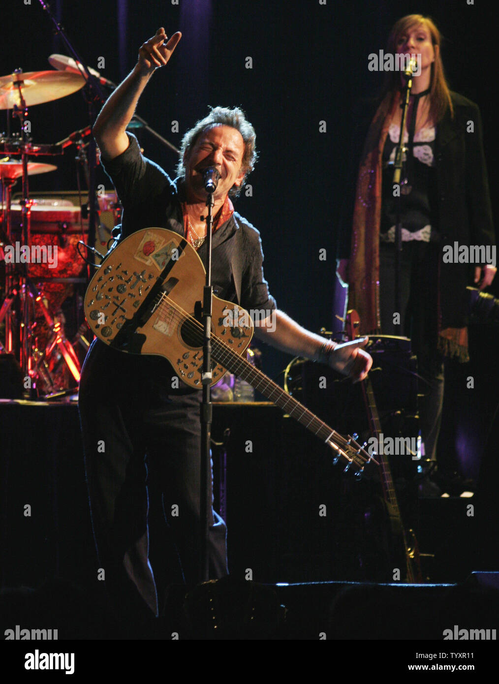 Bruce Springsteen performs in concert with members of the Seeger ...