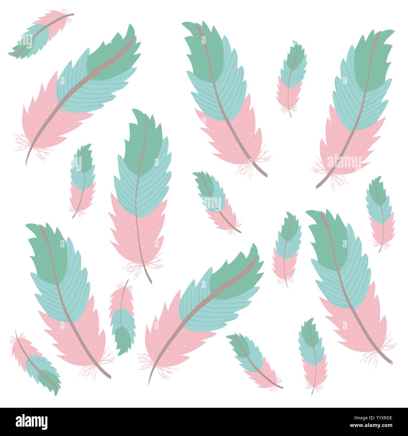 cute bohemian feathers pattern background vector illustration design ...