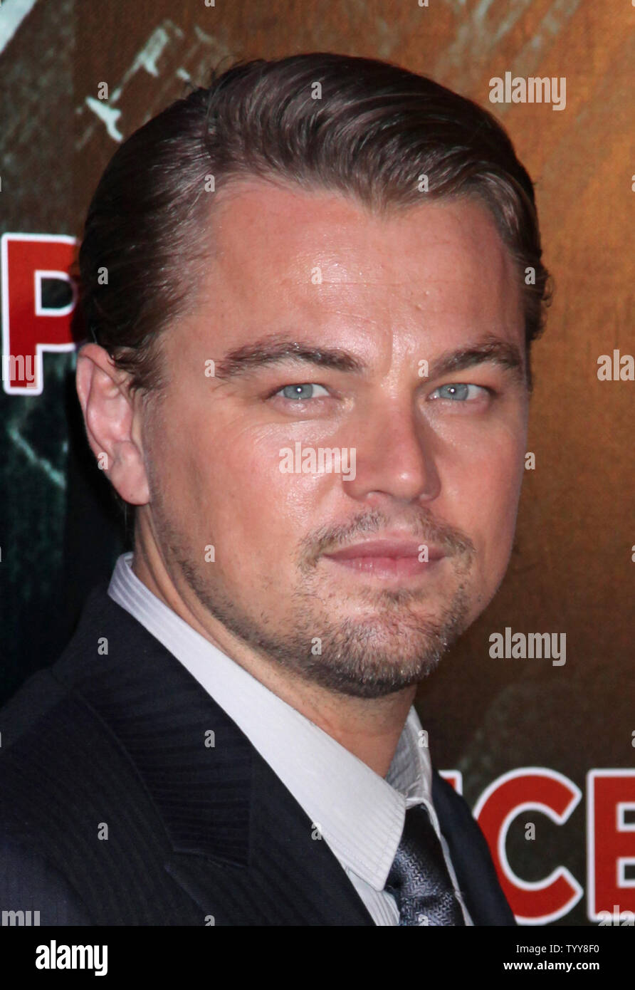 Leonardo Di Caprio arrives at the French premiere of the film 'Inception' in Paris on July 10, 2010.     UPI/David Silpa Stock Photo