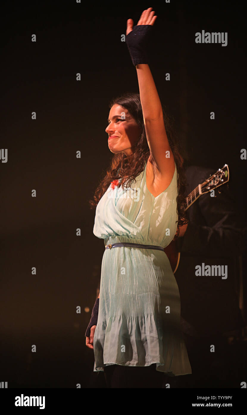 Yael Naim performs in concert at Olympia Hall in Paris on May 3, 2011.   UPI/David Silpa Stock Photo