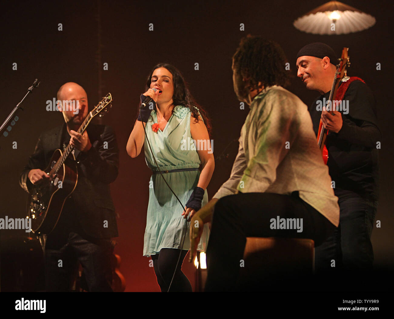 Yael Naim and her band perform in concert at Olympia Hall in Paris on May 3, 2011.   UPI/David Silpa Stock Photo