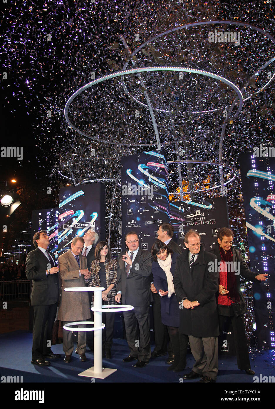 A Group Including Paris Mayor Bertrand Delanoe Actress Audrey
