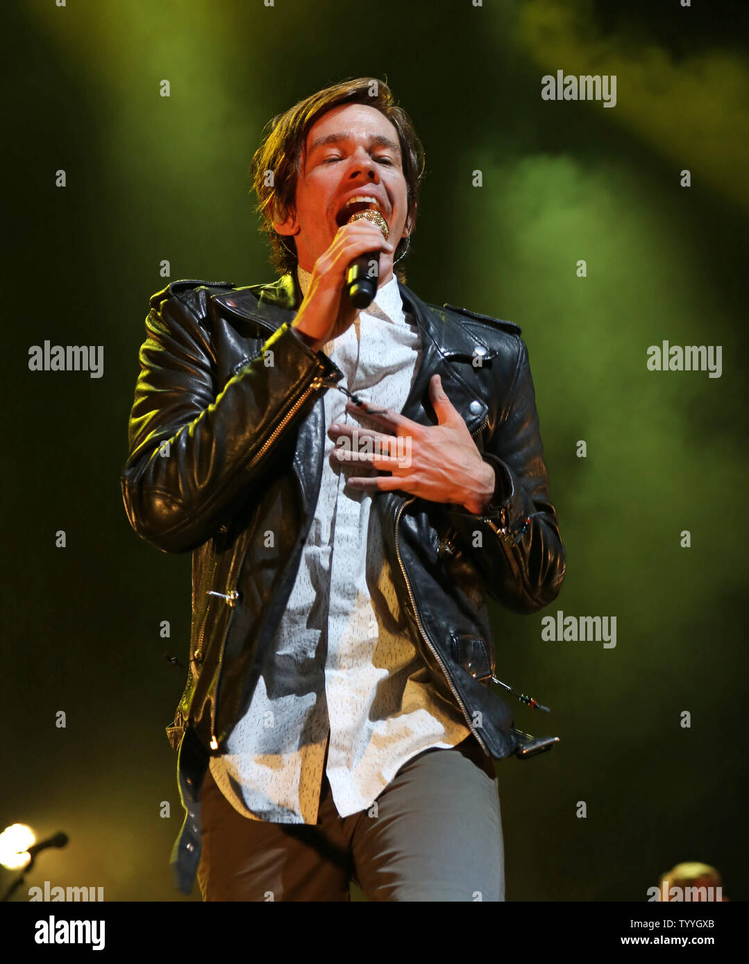 Nate Ruess of the American indie pop band Fun performs in concert at ...