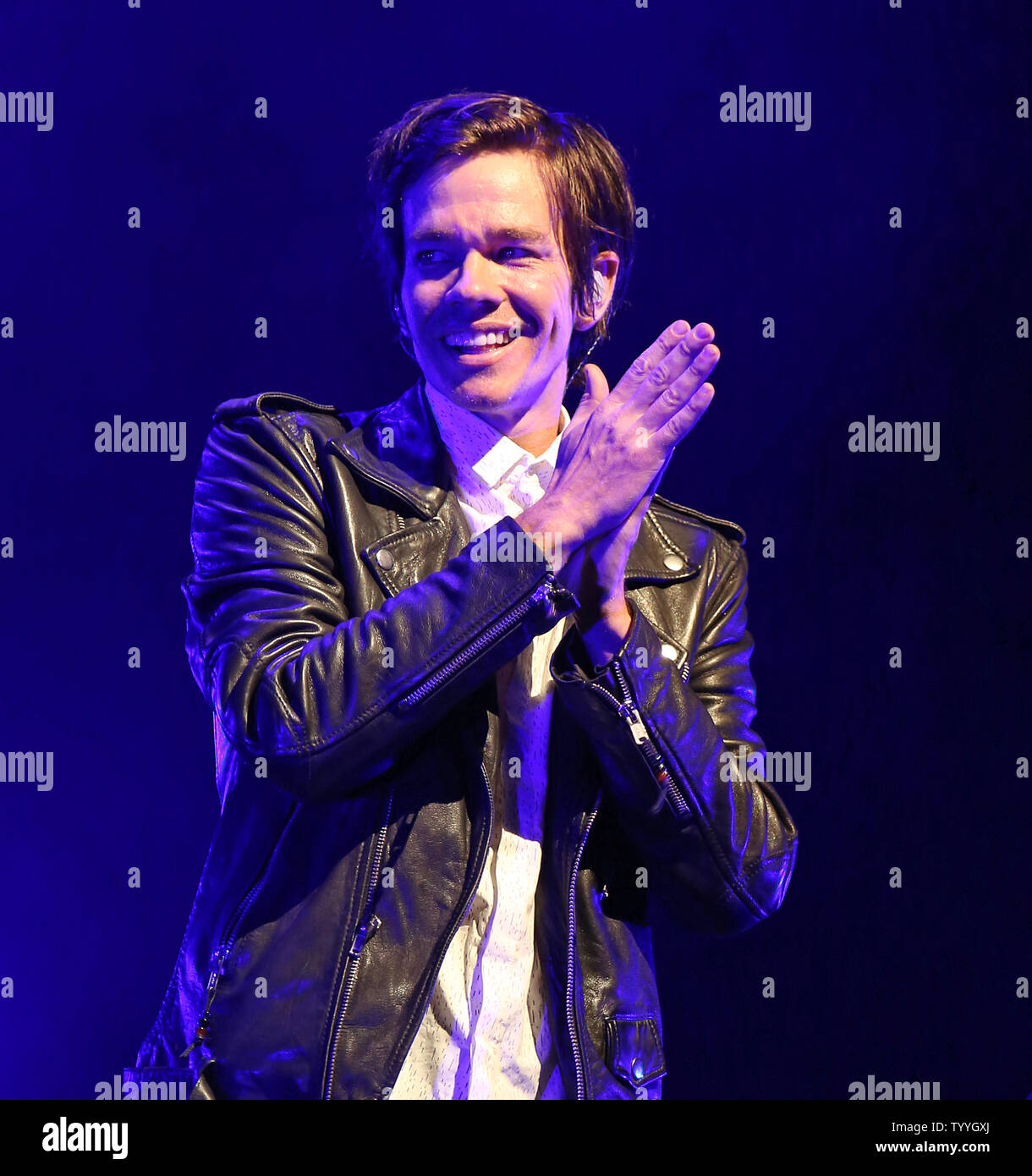 Nate Ruess of the American indie pop band Fun performs in concert at ...
