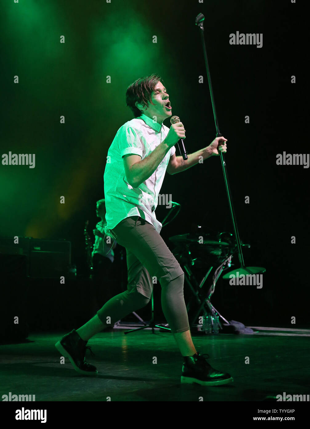 Spelling mengen avontuur Nate Ruess of the American indie pop band Fun performs in concert at  Olympia Hall in Paris on June 20, 2013. UPI/David Silpa Stock Photo - Alamy