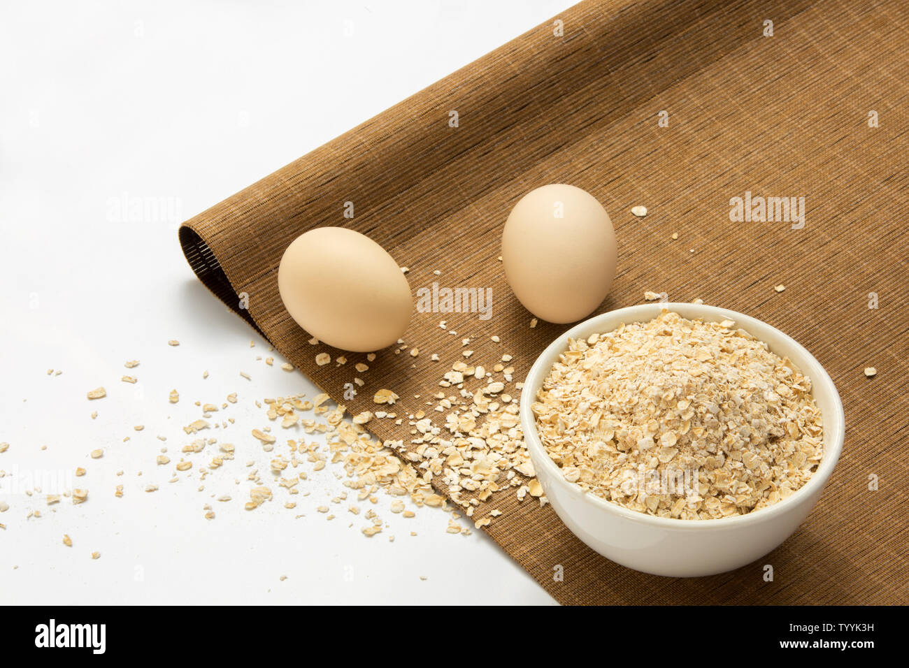 Oats and eggs Stock Photo Alamy