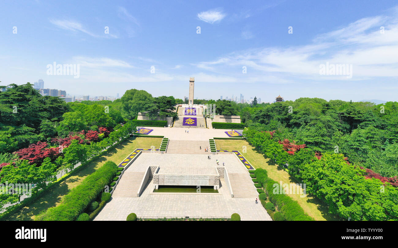 Nanjing Yuhuatai martyrs cemetery monument scenery. Stock Photo