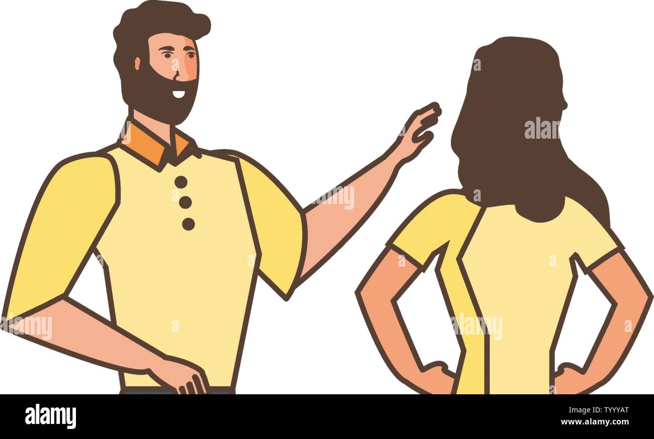 Couple of woman and man cartoon design, Relationship love romance ...