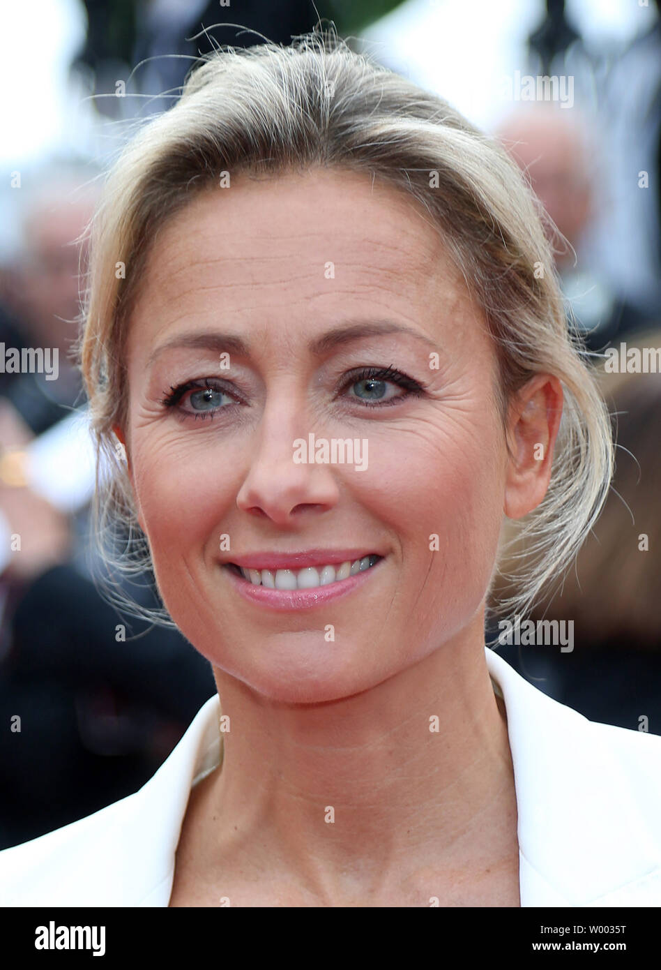 Anne-Sophie Lapix arrives on the red carpet before the screening of the