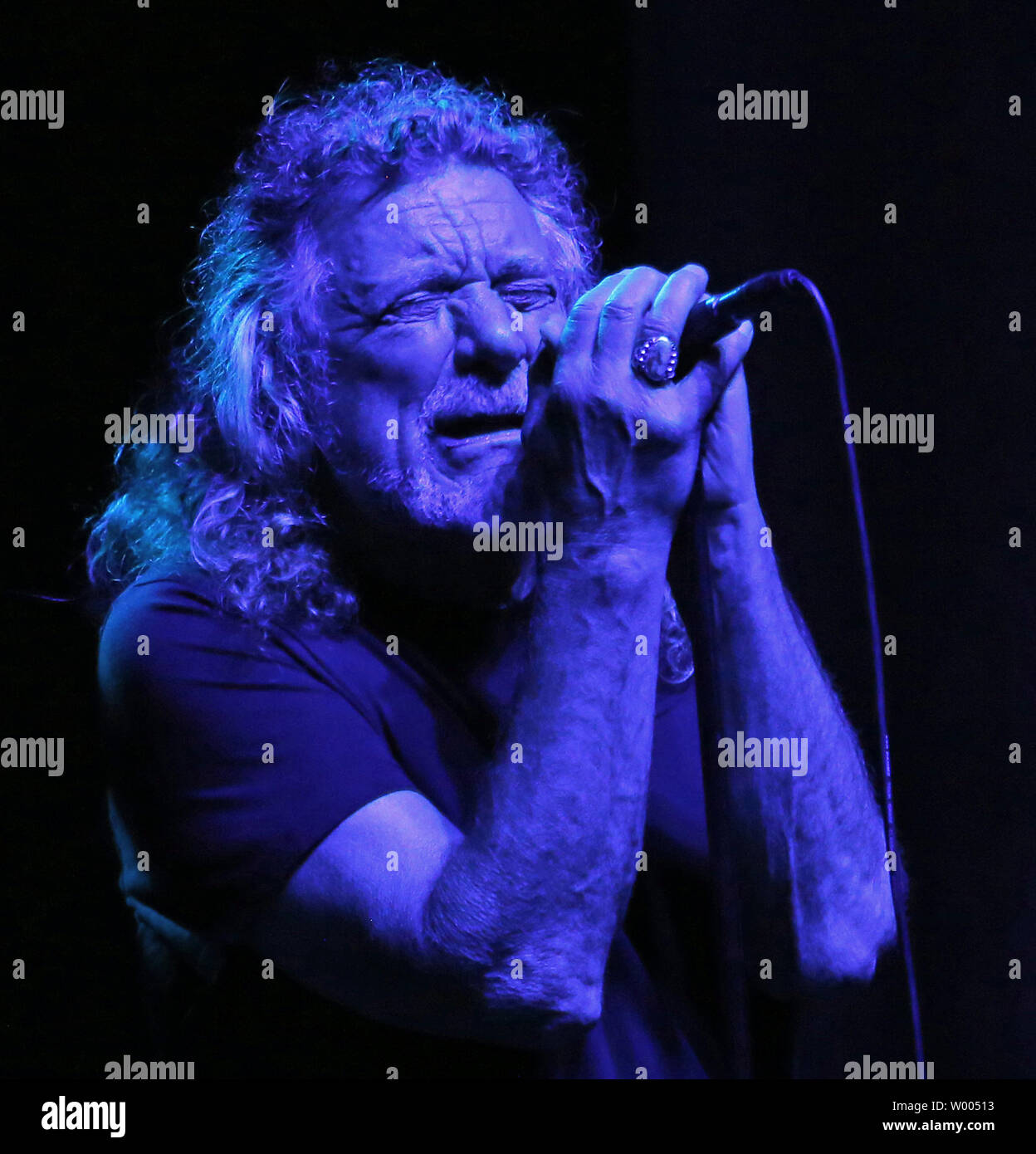 Singer Robert Plant performs in concert with his band The Sensational
