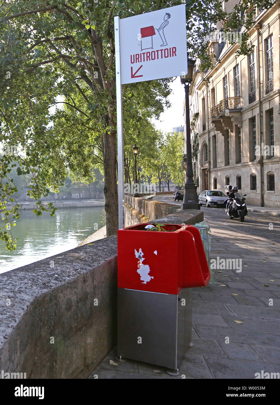 A new, openair urinal is seen on Ile SaintLouis in Paris on August 16