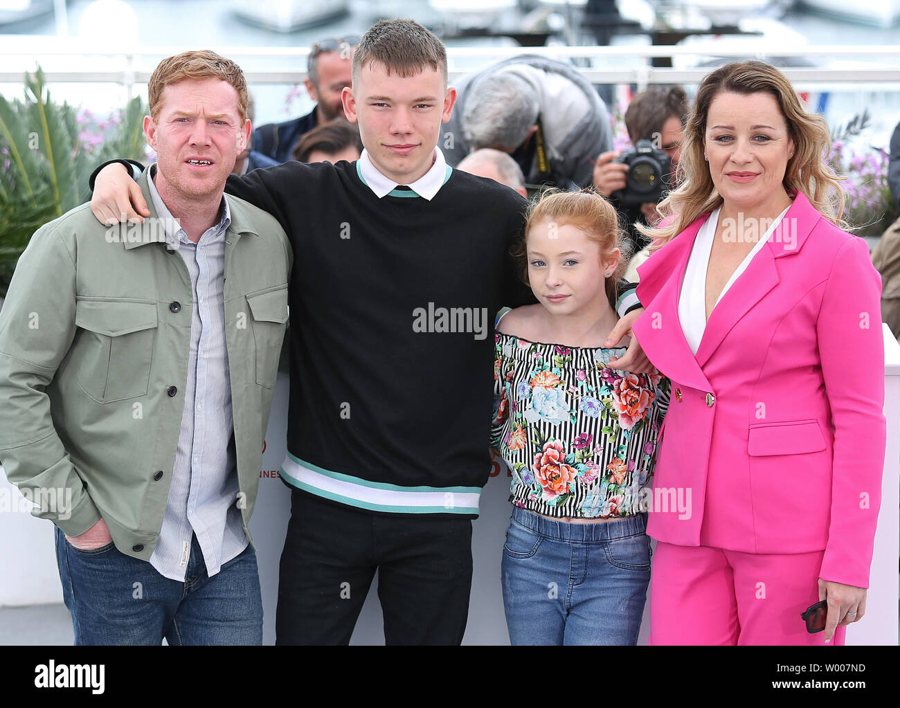 (From L to R) Kris Hitchen, Rhys Stone, Katie Proctor and Debbie Honeywood arrive at a photocall for the film 'Sorry We Missed You' during the 72nd annual Cannes International Film Festival in Cannes, France on May 17, 2019.  Photo by David Silpa/UPI Stock Photo