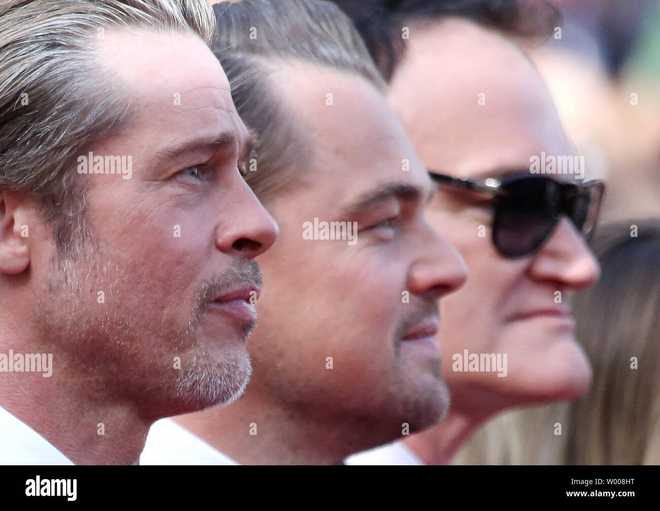 Brad Pitt (L), Leonardo DiCaprio (C) and Quentin Tarantino arrive on the red carpet before the screening of the film "Once Upon A Time In ... Hollywood" at the 72nd annual Cannes International Film Festival in Cannes, France on May 21, 2019.  Photo by David Silpa/UPI Stock Photo