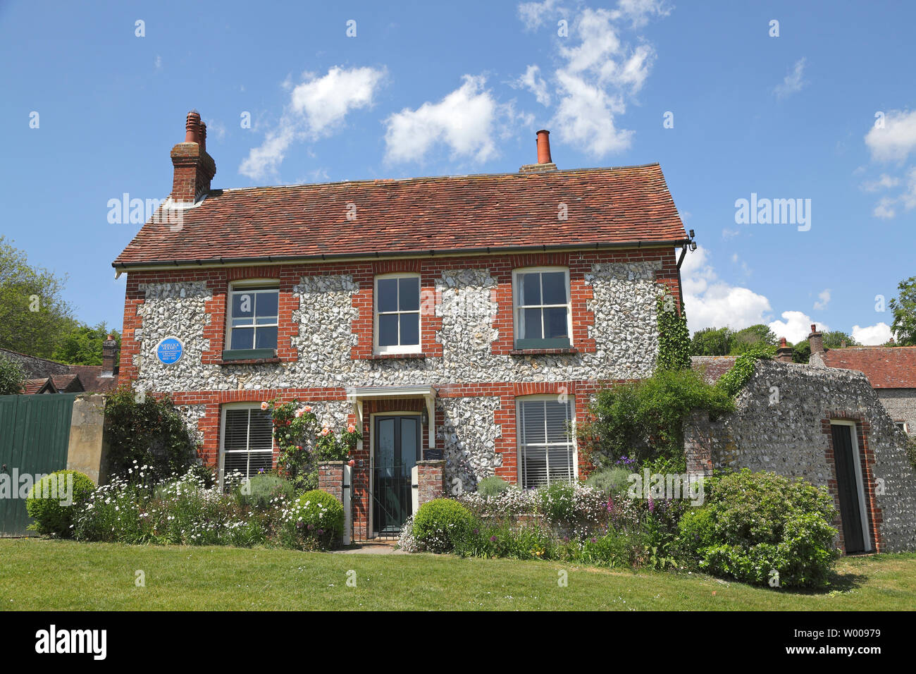 The house at East Dean where Sir Arthur Conan Doyle's fictional detective 'Sherlock Holmes' spent his retirement; on the South Downs, near Eastbourne Stock Photo