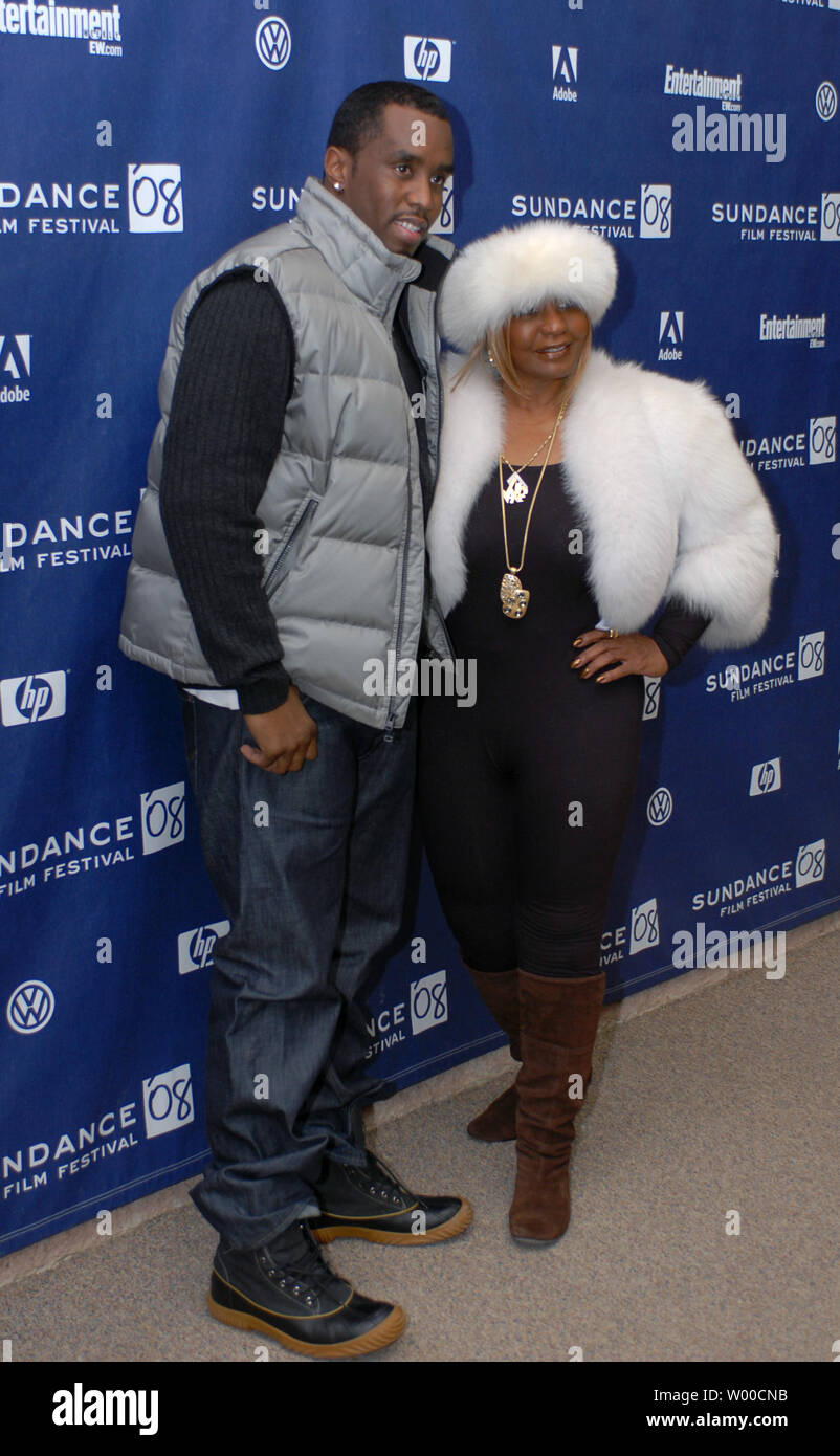 Sean Combs (L) and his mother Janice Combs attend the premiere of his film 'A Raisin in the Sun' at the Eccles Theater during the Sundance Film Festival in Park City, Utah on January 23, 2008. (UPI Photo/Alexis C. Glenn) Stock Photo