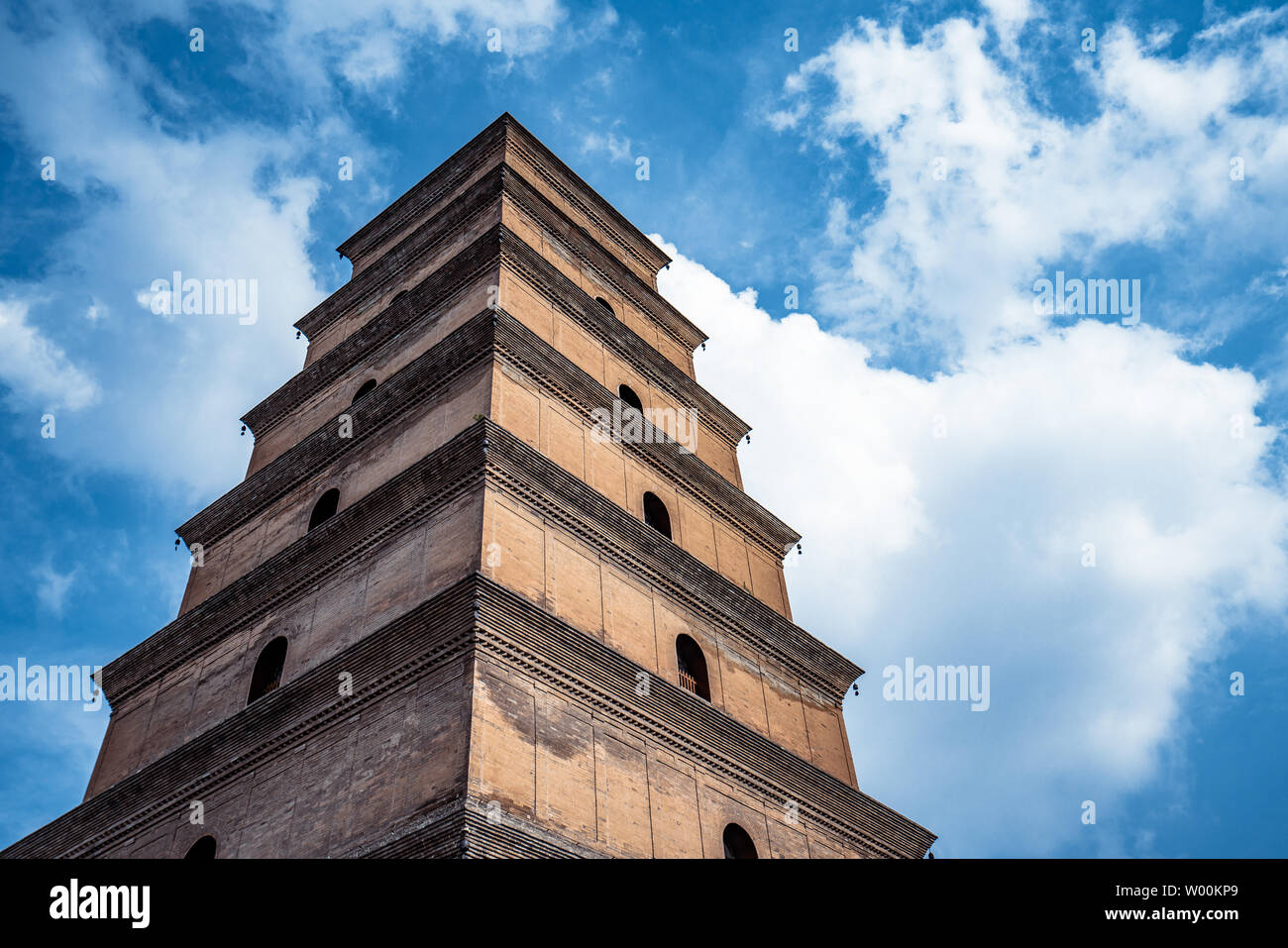 Close-up of Big Wild Goose Pagoda in Xi'an Stock Photo