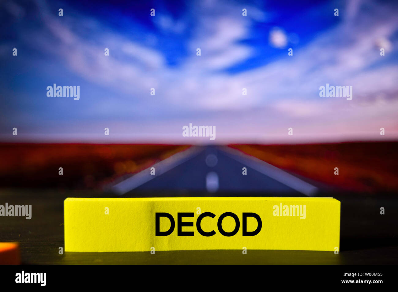 Decod on the sticky notes with bokeh background Stock Photo