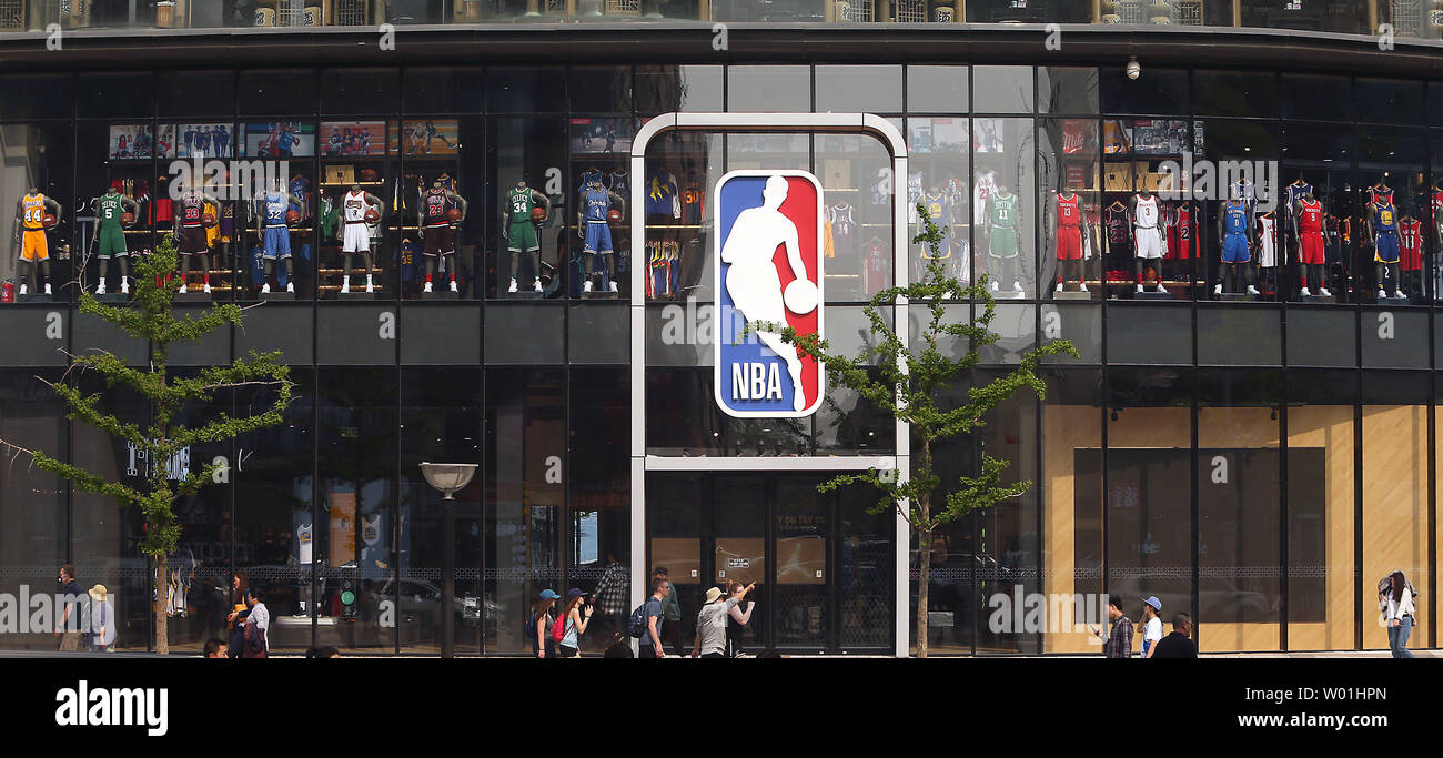 Chinese shop at the largest NBA store outside of North America recently  opened in Beijing on April 19, 2019. The appetite for official NBA products  continues to grow in China, with the