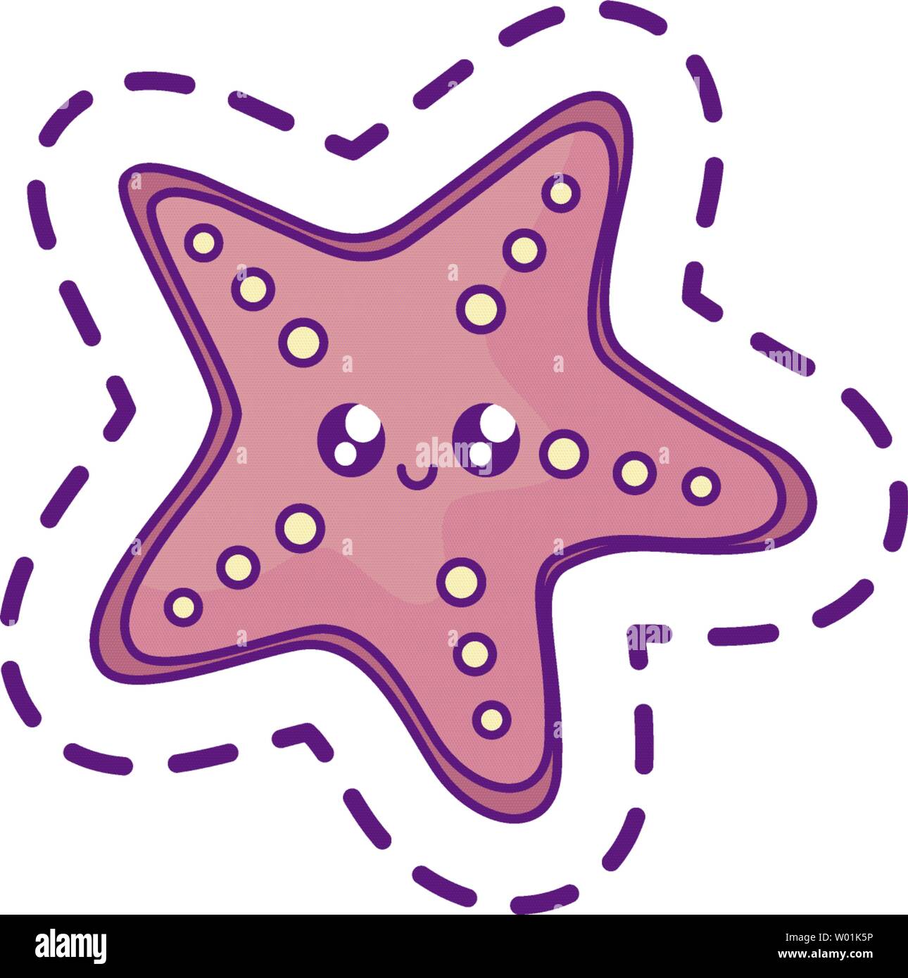 Learn How to Draw a Starfish for Kids (Animals for Kids) Step by Step :  Drawing Tutorials