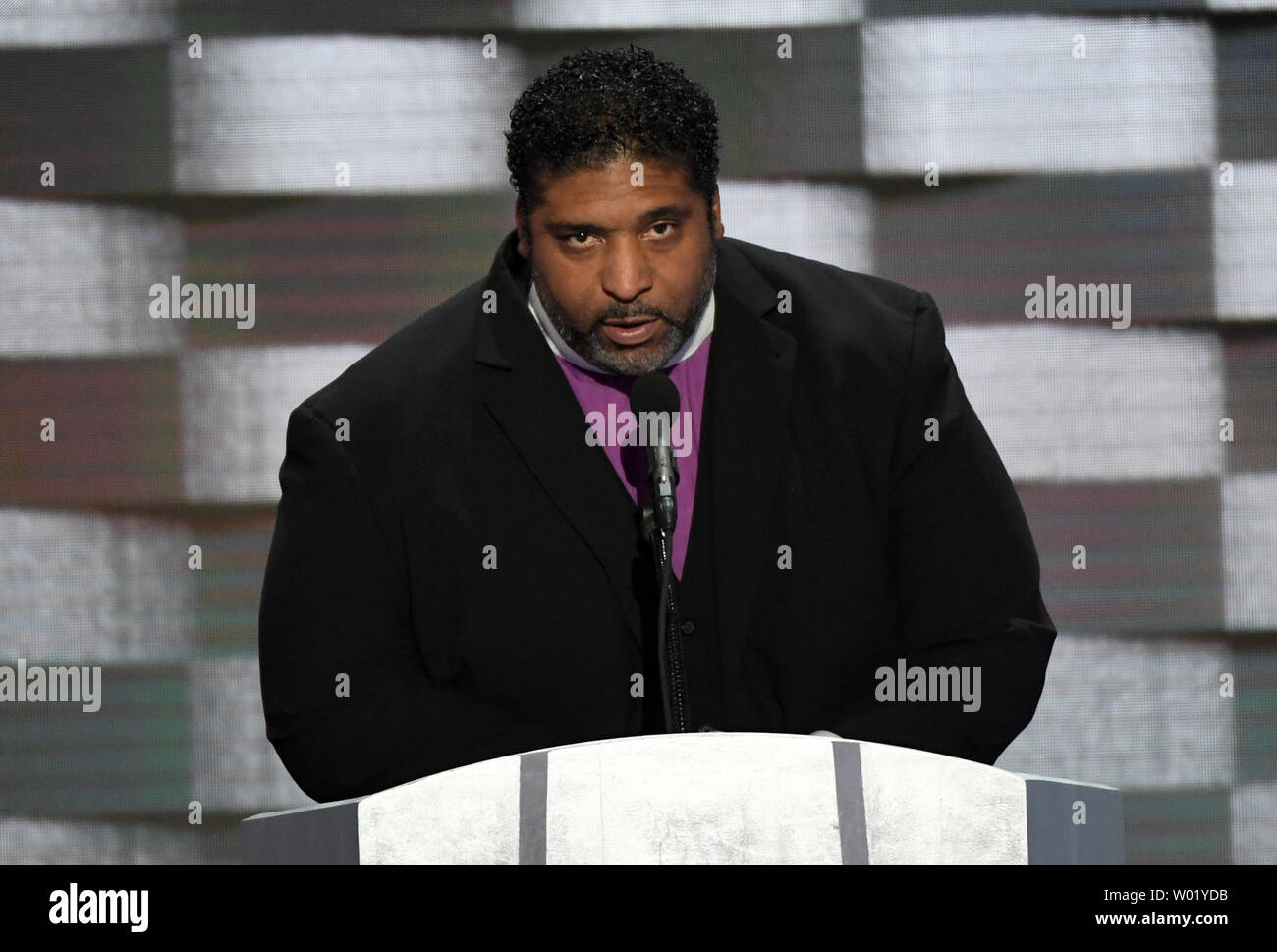 Reverend William Barber, President of the North Carolina chapter of the NAACP, addresses delegates on day four of the Democratic National Convention at Wells Fargo Center in Philadelphia, Pennsylvania on July 28, 2016. Democrat Hillary Clinton will face Republican Donald Trump in the national election. Photo by Pat Benic/UPI Stock Photo