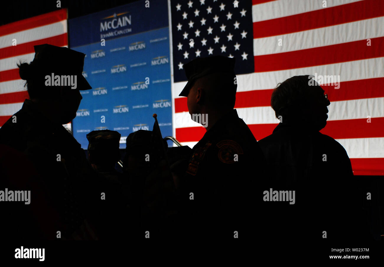 Members of the Young Marines attend a rally for Sen. John McCain (R-AZ) on Super Tuesday at the Arizona Biltmore Resort in Phoenix, Arizona on February 5, 2008. McCain is the projected leader in the race for the GOP nomination as 24 U.S. states vote in the primary election. (UPI Photo/Alexis C. Glenn) Stock Photo