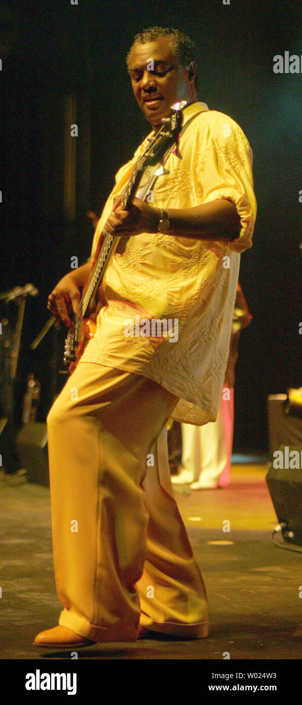 Robert “Kool” Bell leads his “Kool and the Gang"group in concert