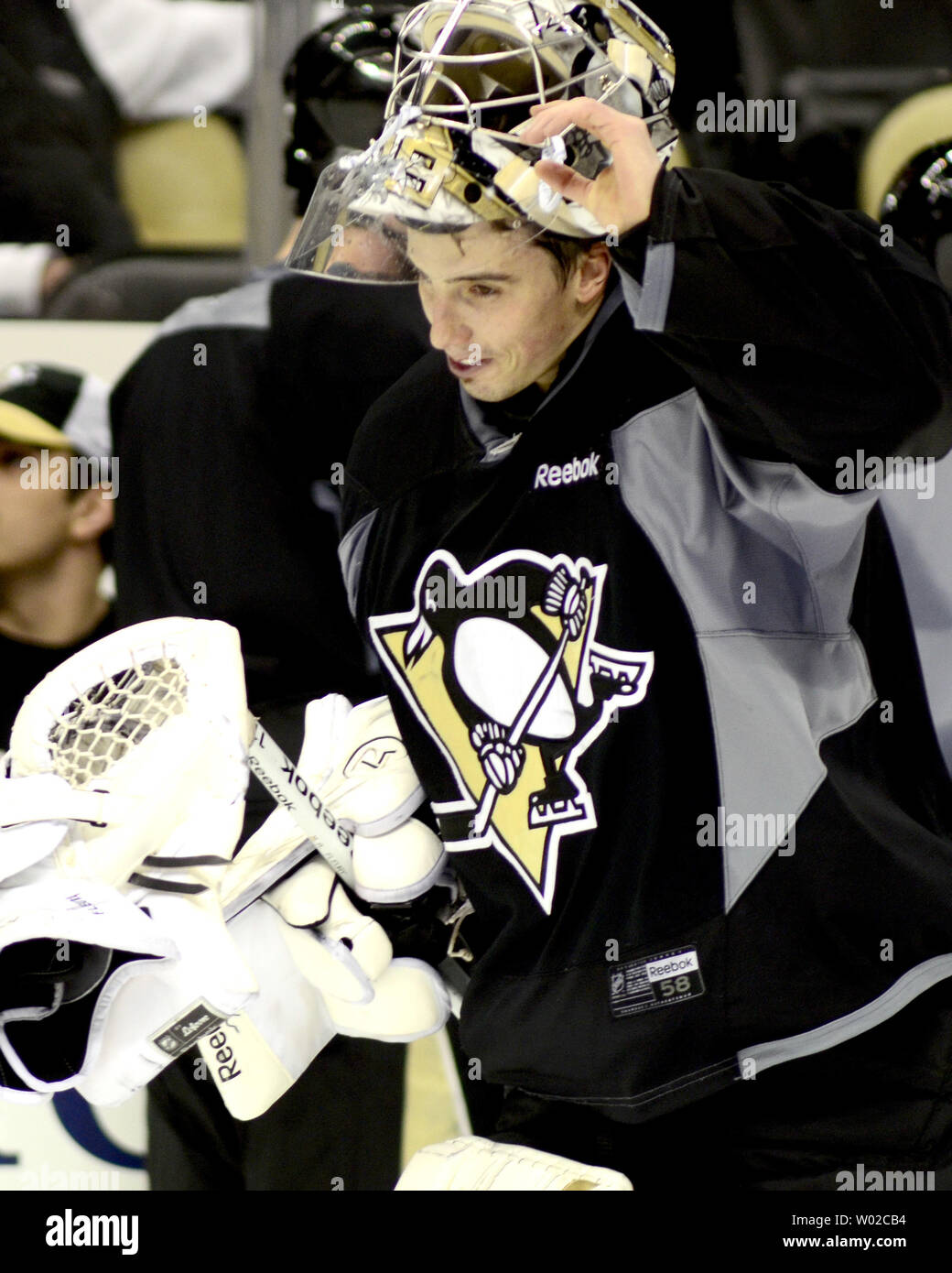 Pittsburgh penguins goalie johan hedberg hi-res stock photography