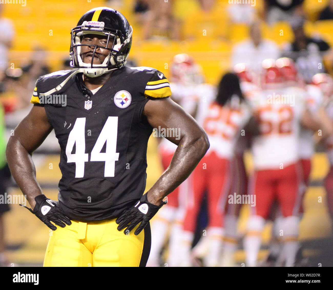 Pittsburgh Steelers linebacker Vince Williams (44) reacts to the