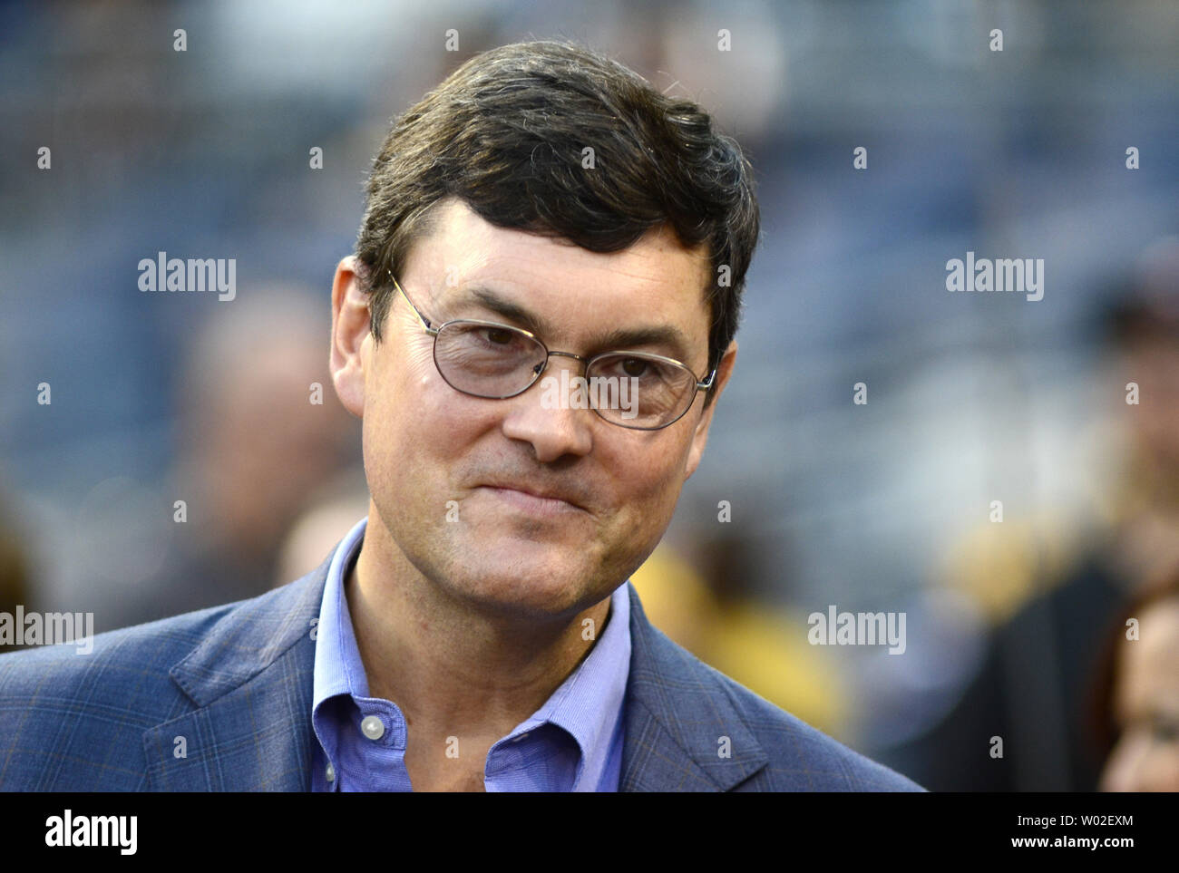 Pittsburgh Pirates owner Bob Nutting joins the team on the field before the  start of the Milwaukee Brewers 1-0 win over the Pittsburgh Pirates at PNC  Park in Pittsburgh, on September 20