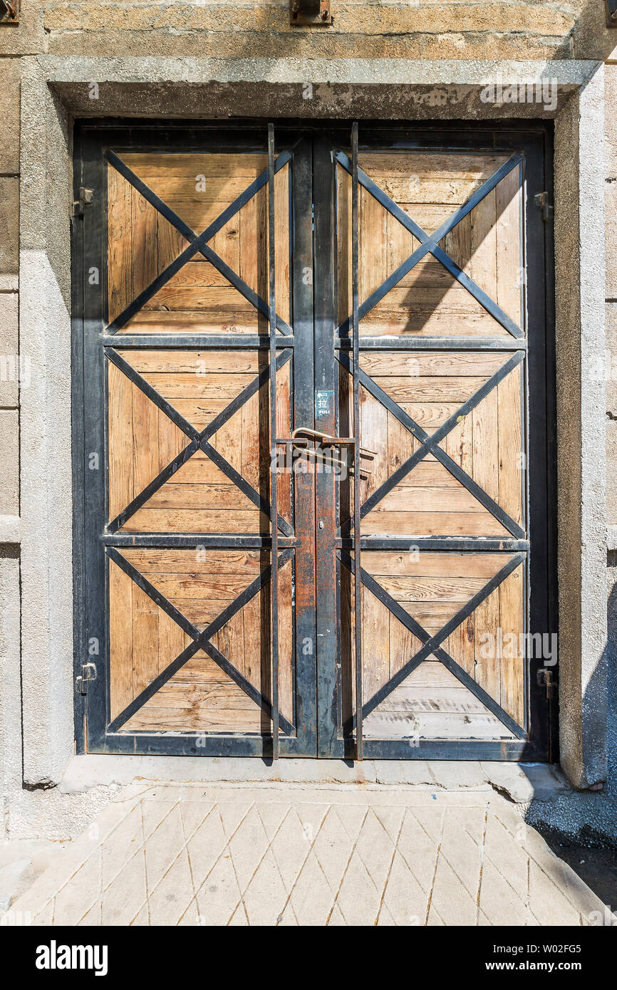 Iron wood door Stock Photo Alamy