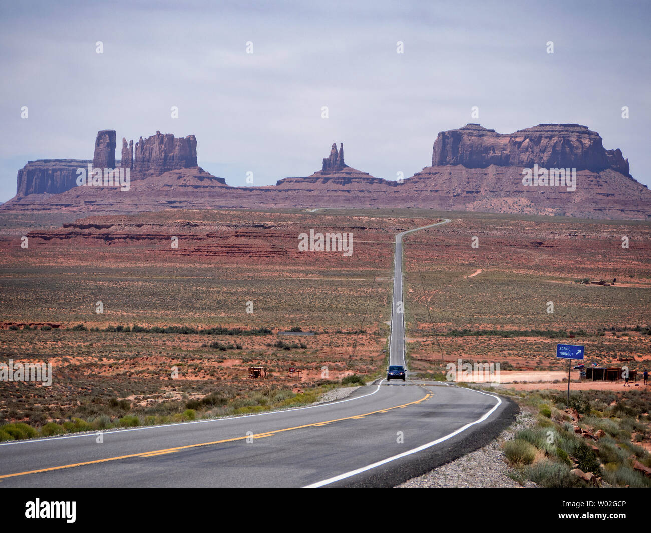 View of Monument Valley tribal park from HWY 163 Utah USA Stock Photo
