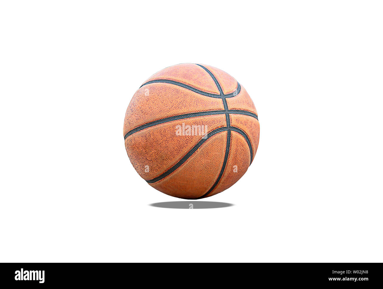 Basketball leather on a white background with clipping path. Stock Photo