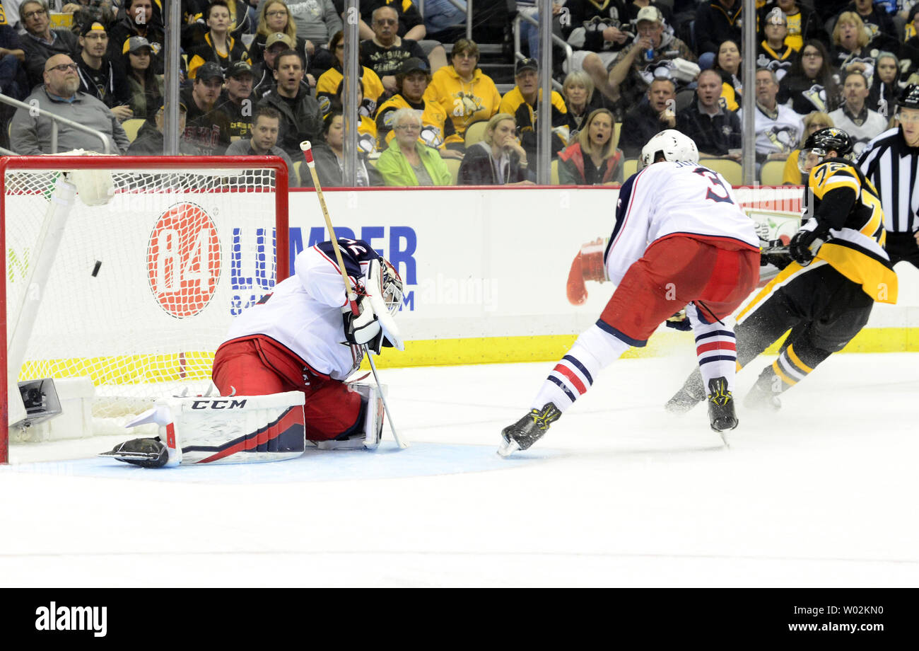 Columbus Blue Jackets goalie Sergei Bobrovsky, of Russia, os seen against  the Pittsburgh Penguins during an NHL hockey game in Columbus, Ohio,  Friday, Sept. 22, 2017. (AP Photo/Paul Vernon Stock Photo - Alamy