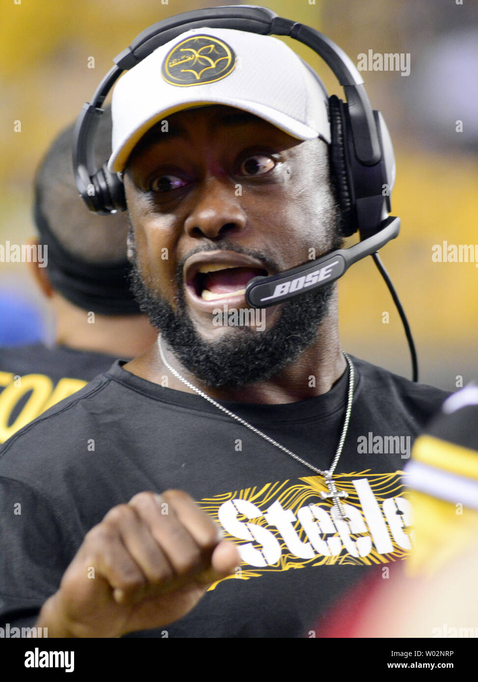 Pittsburgh Steelers head coach Mike Tomlin talks with his players late in the fourth quarter of the Steelers 39-24 preseason win over the Carolina Panthers at Heinz Field in Pittsburgh on August 30, 2018.  Photo by Archie Carpenter/UPI Stock Photo