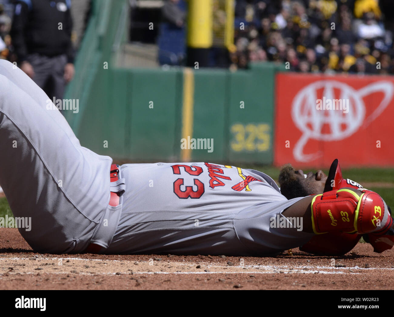 Download Dynamic David Freese In Action During A Baseball Game