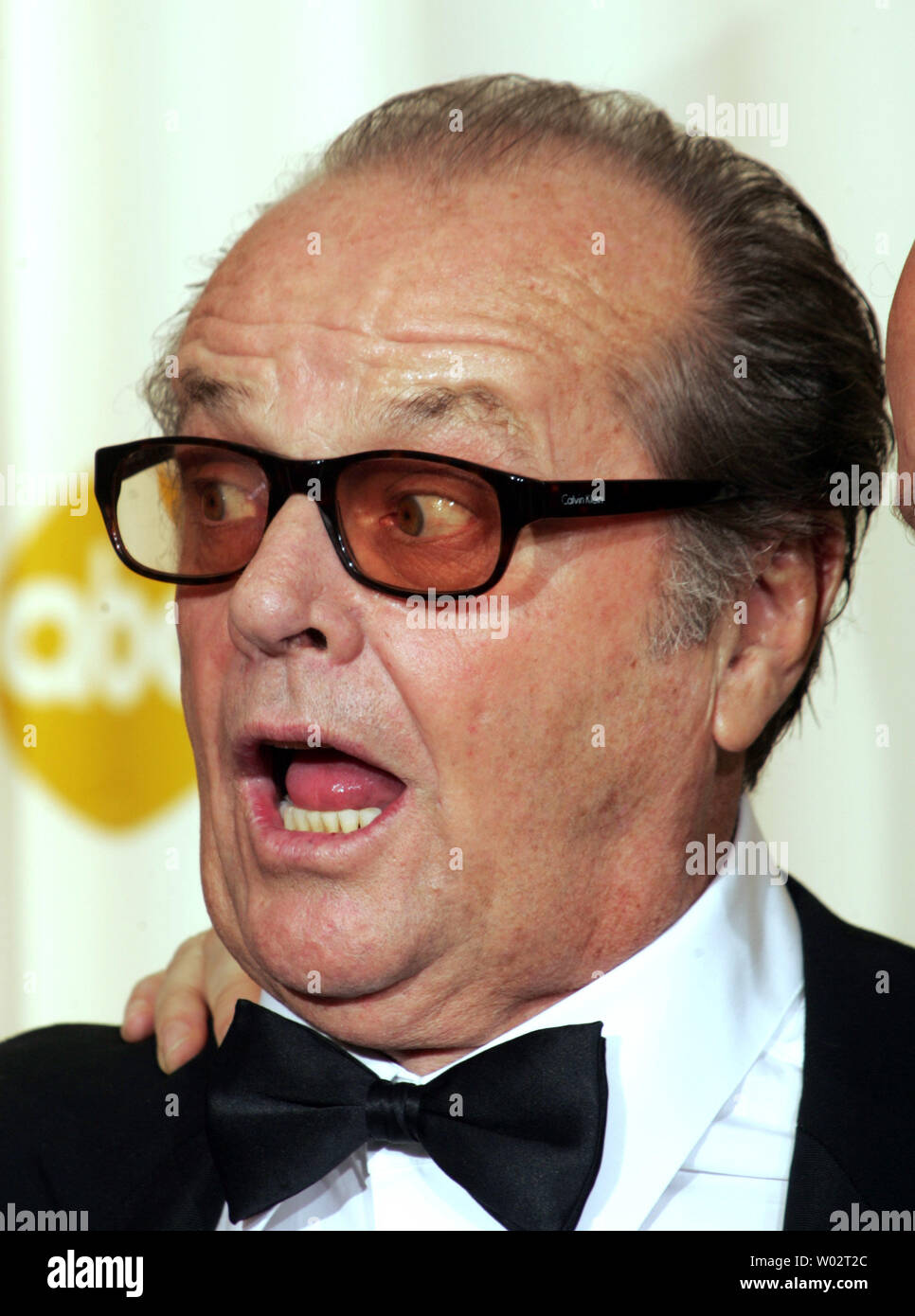 Actor Jack Nicholson reacts at the 78th Annual Academy Awards at the Kodak Theatre in Hollywood, Ca., on March 5, 2006.   (UPI Photo/Gary C. Caskey) Stock Photo