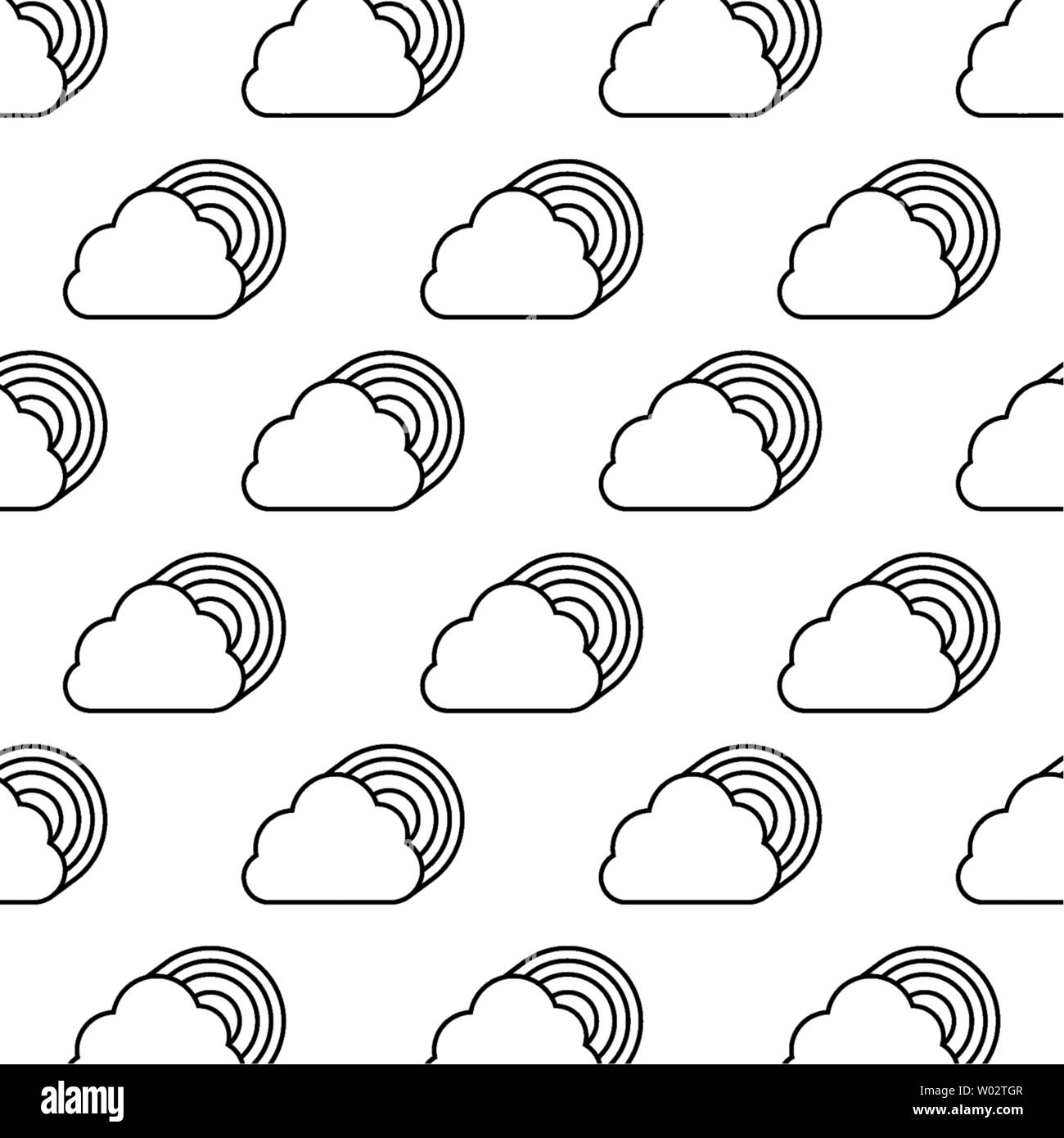 pattern of clouds and rainbows vector illustration design Stock Vector ...