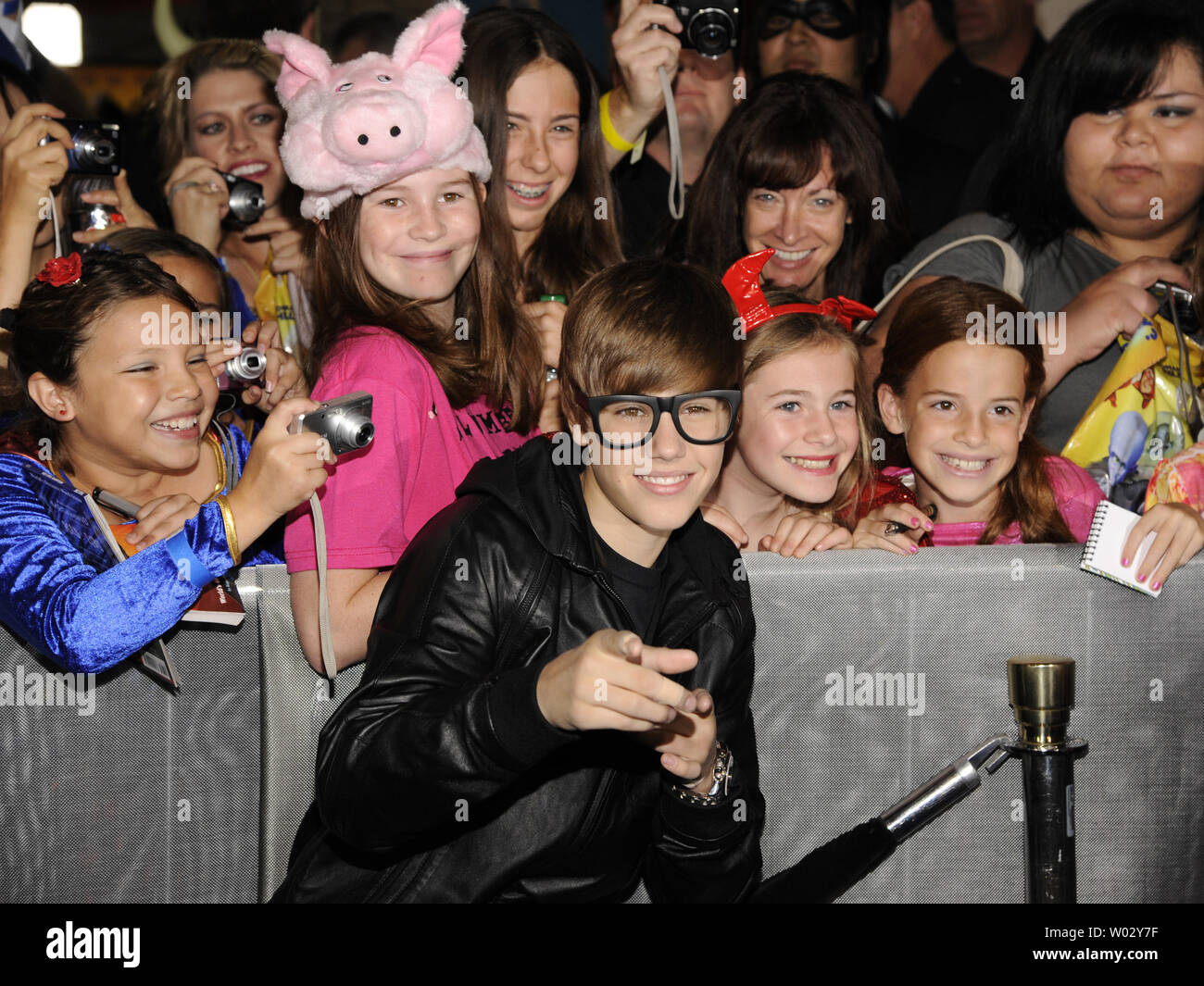 Singer Justin Bieber attends the premiere of the Dreamworks animated film 'Megamind' in the Hollywood section of Los Angeles on October 30, 2010.      UPI/Phil McCarten Stock Photo