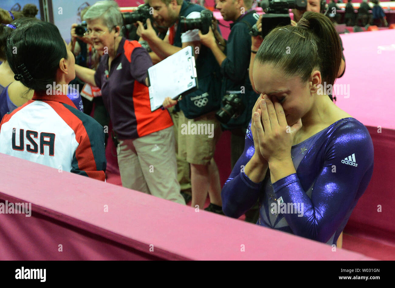 Usa S Jordyn Wieber Cries In Dejection At The End Of The Women S Gymnastics Qualification Round At The North Greenwich Arena During The London 12 Summer Olympics In Greenwich London On July 29