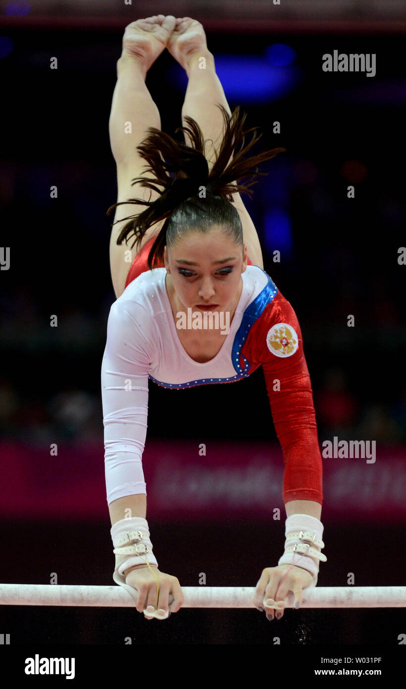 Russia S Aliya Mustafina Does Her Gold Medal Routine On The Uneven