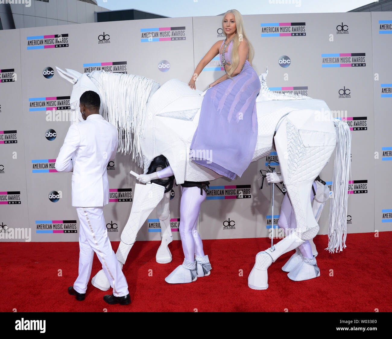 Recording artist Lady Gaga arrives for the 41st annual American Music Awards held at Nokia Theatre L.A. Live in Los Angeles on November 24, 2013.  UPI/Phil McCarten Stock Photo