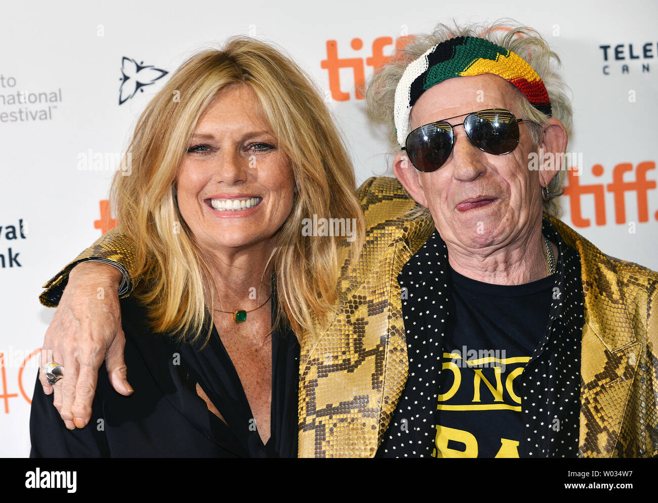 Rolling Stones guitarist Keith Richards and his wife Patti Hansen arrive at  the world premiere of the documentary 'Keith Richards: Under The Influence'  at the Princess of Wales theatre during the Toronto