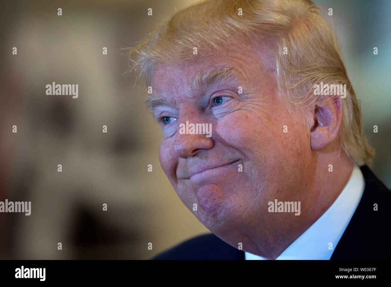 Presumptive Republican nominee for president Donald Trump speaks at a press conference at Trump Tower on May 31, 2016, in New York City. The Democratic primary between Hillary Clinton and Bernie Sanders is reaching its final weeks.  Photo by Bryan R. Smith/UPI Stock Photo