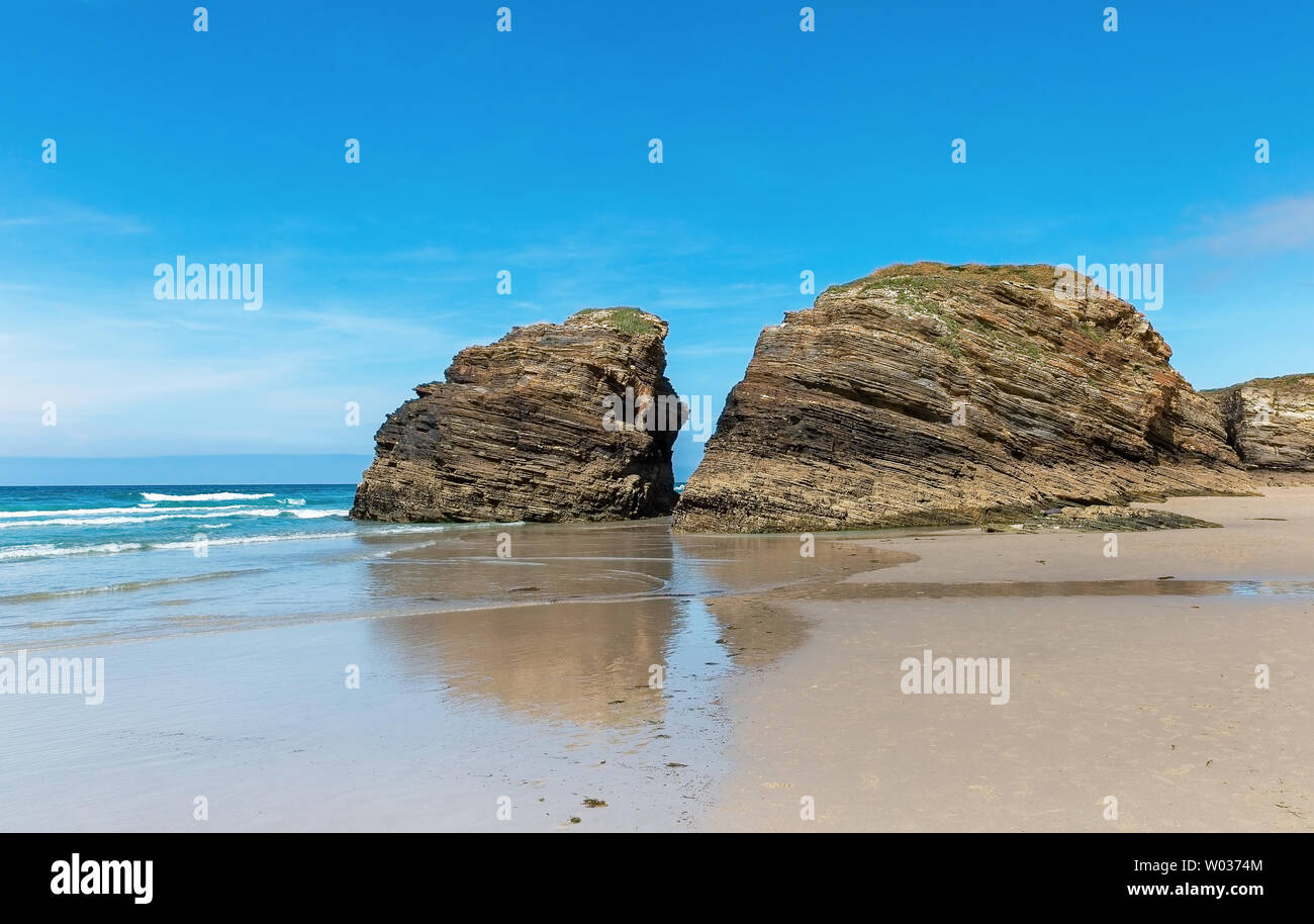 Beach cathedrals on the Bay of Biscay in Spain Stock Photo Alamy