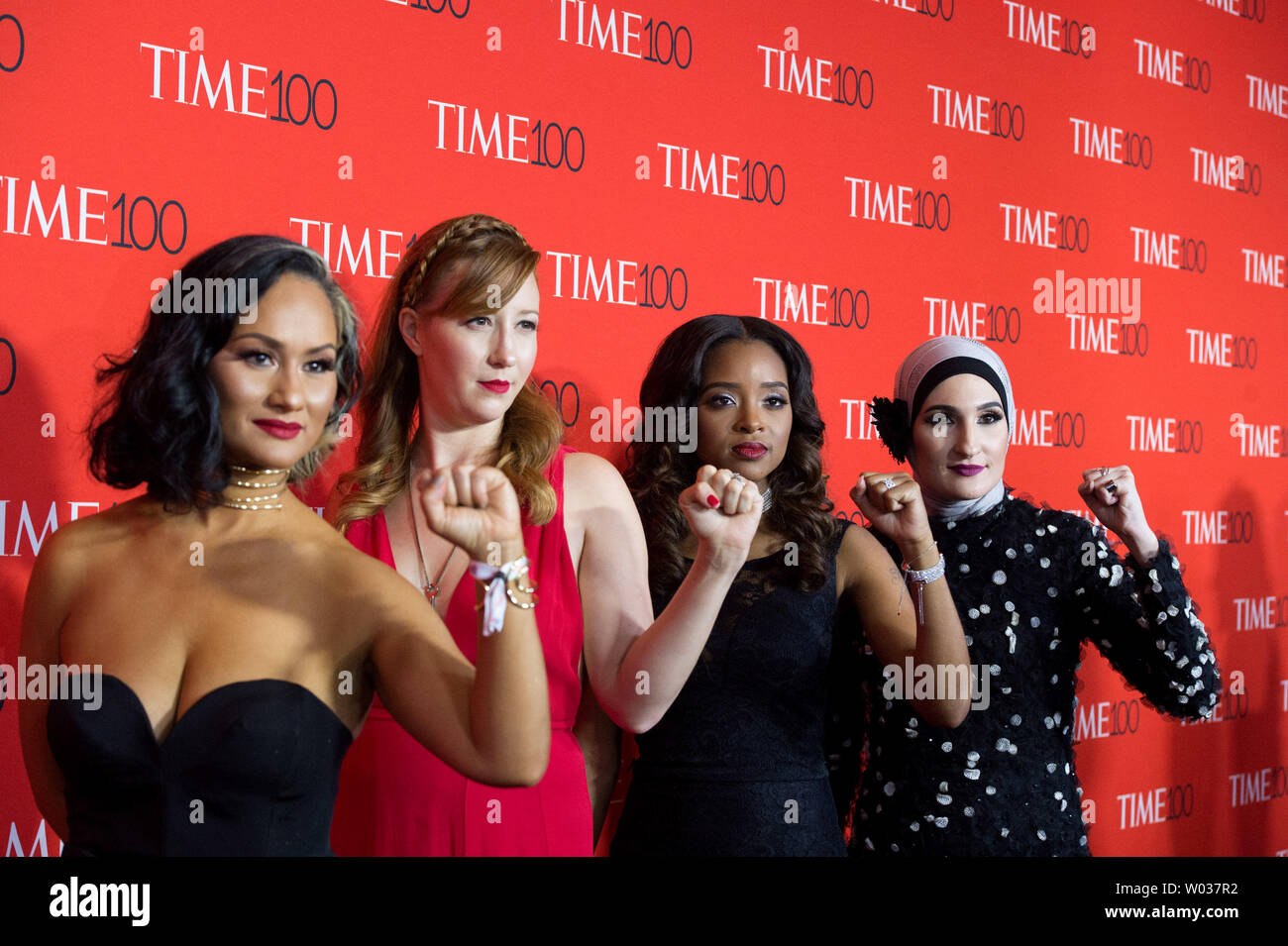 Carmen Perez, Bob Bland, Tamika Mallory and Linda Sarsour arrive on the red carpet at the TIME 100 Gala at Frederick P. Rose Hall, Home of Jazz at Lincoln Center, in New York City on April 26, 2017. TIME 100 celebrates TIME Magazine's list of the 100 Most Influential People in the World. Photo by Bryan R. Smith/UPI Stock Photo