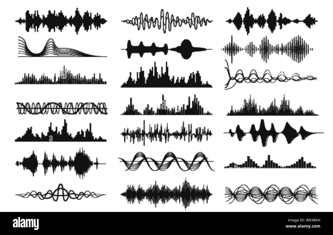 Sound wave charts Stock Vector