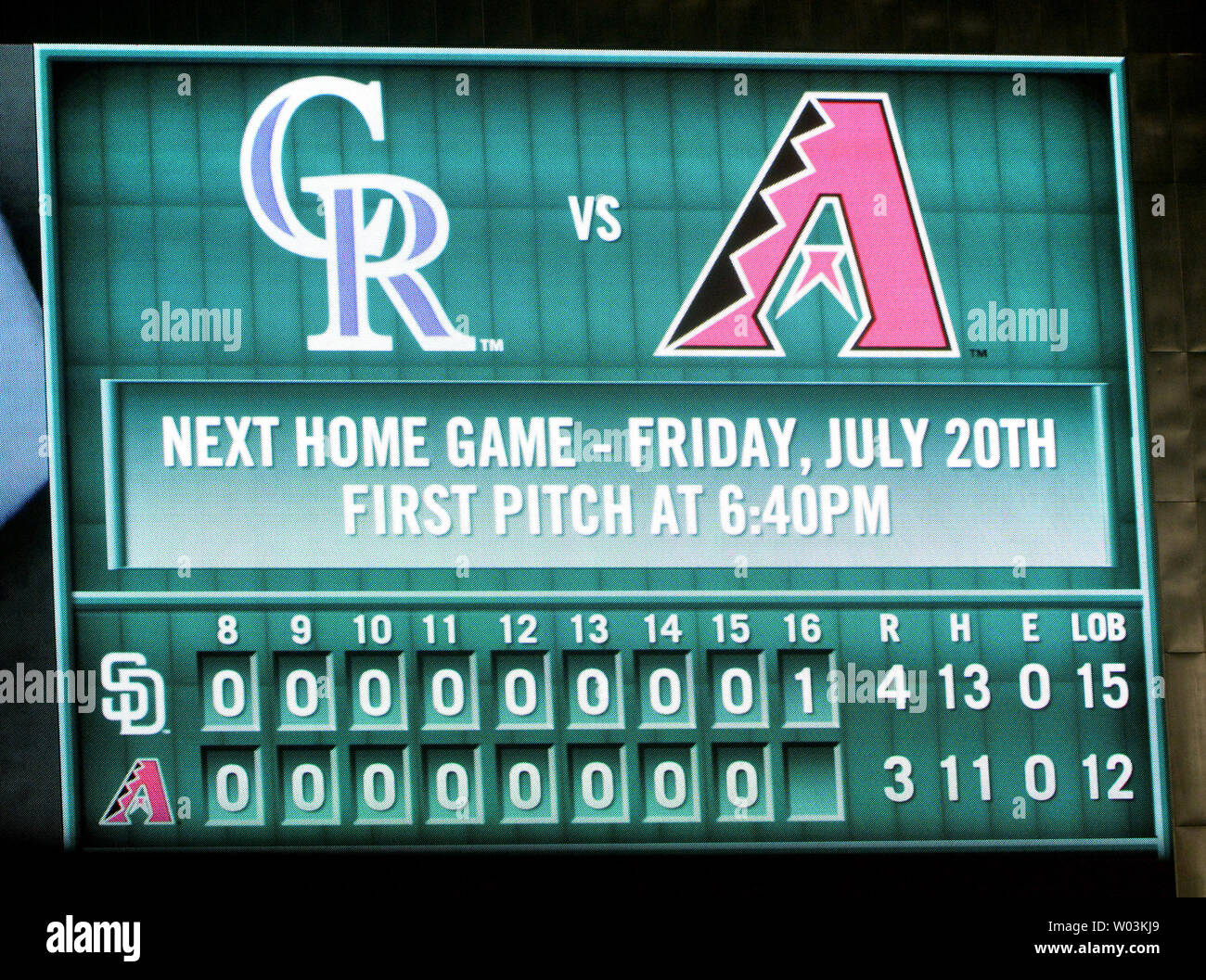 The scoreboard tells the story as the San Diego Padres defeated the