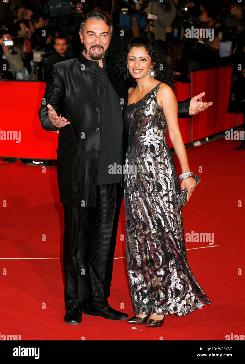 Actor Kabir Bedi and his wife arrive on the red carpet at the Rome Film  Festival in Rome on October 19, 2007. (UPI Photo/David Silpa Stock Photo -  Alamy