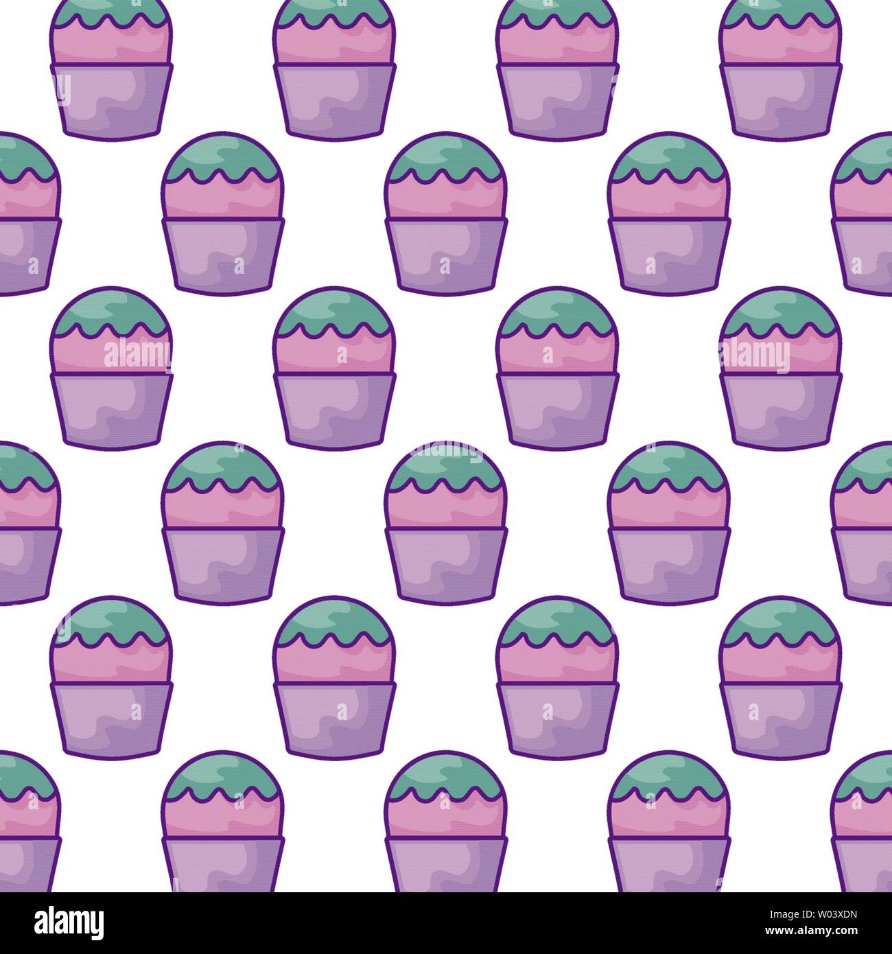 pattern of delicious ice creams in plastic cup vector illustration ...