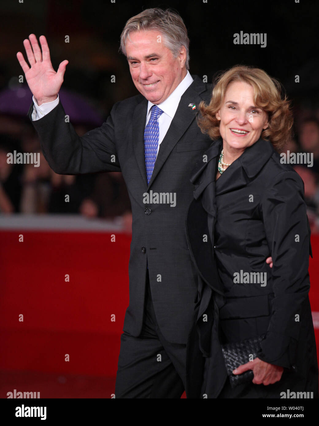 United States Ambassador to Italy David Thorne and his wife Rose arrive on  the red carpet before a screening of the film "The Promise: The Making of  Darkness on the Edge of